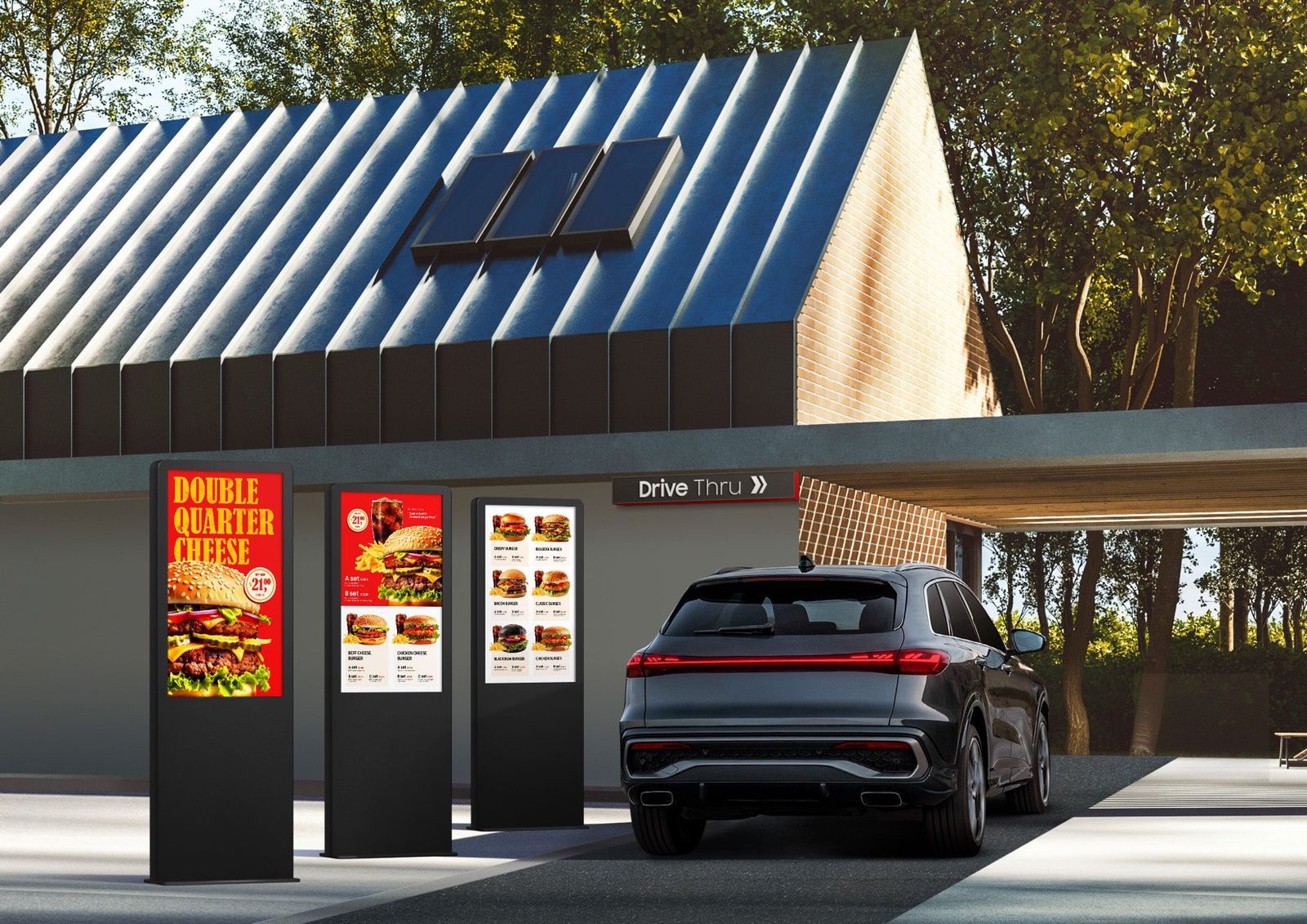 Samsung Digital Signage di gerai drive-thru